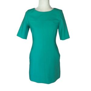 Shoshanna Turquoise Blue Green Short Sleeve Sheath Mini Dress - 2